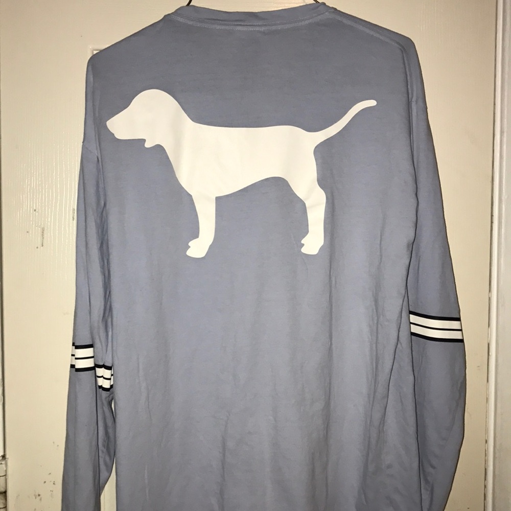 Pink blue lace up long sleeve